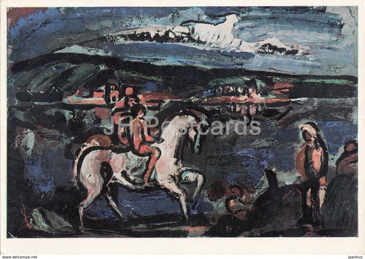 painting by Georges Rouault - Rider at Dawn - French art - 1960 - Germany DDR - unused - JH Postcards