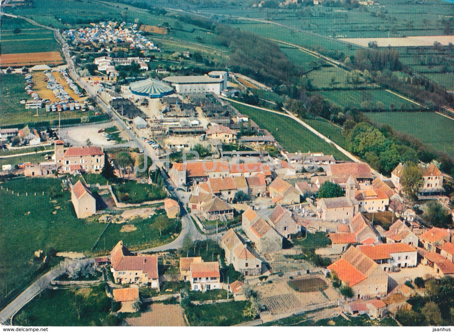 Taize - Eglise de la Reconciliation - village - church - aerial view - France - 1982 - used - JH Postcards