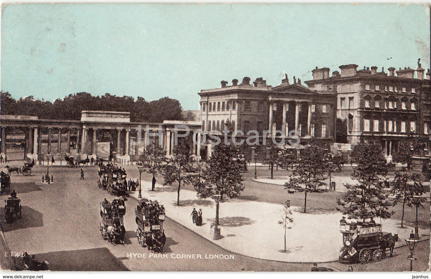 London - Hyde Park Corner - horse carriage - ETWD - old postcard - 1906 - England - United Kingdom - used - JH Postcards