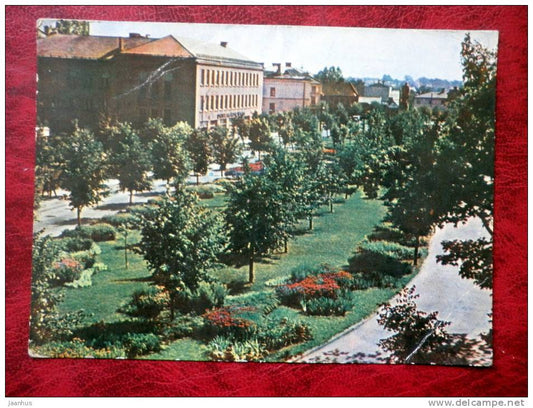 Cesis - Uzvaras Square - sent to Estonia  - Latvia - USSR - used - JH Postcards