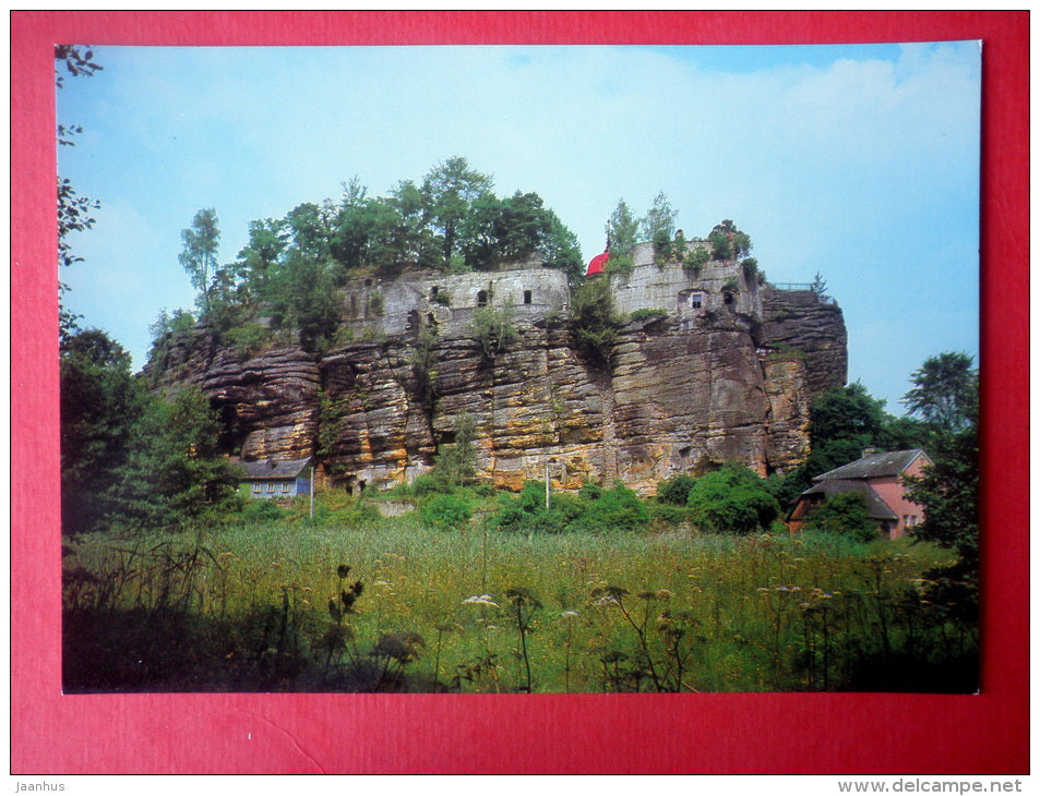 Castle built on rock , founded in 14th century - Sloup - Czech Castles - Czech Republik , Czechoslovakia - unused - JH Postcards