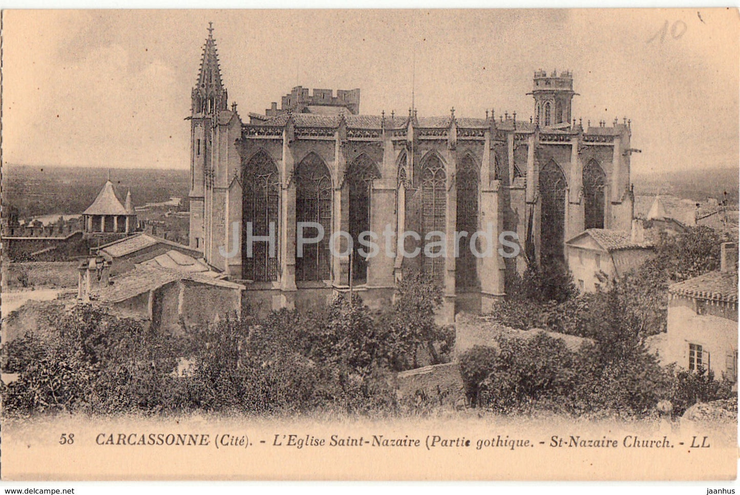 Carcassonne - L'Eglise Saint Nazaire - Partie Gothique - church - 58 - old postcard - France - unused - JH Postcards