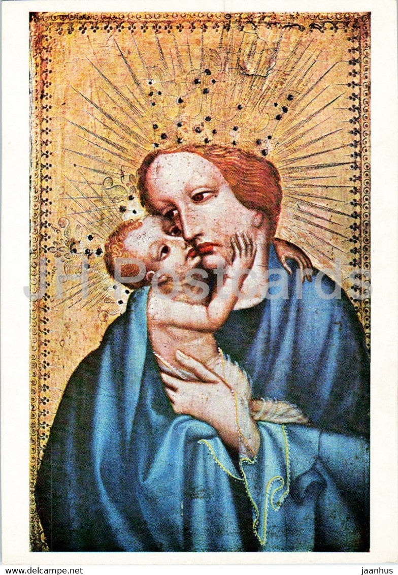 painting - Bohmische Schule - Bohemian School - Maria mit dem Kinde im Gemach - Virgin and Child  art - Germany - unused - JH Postcards