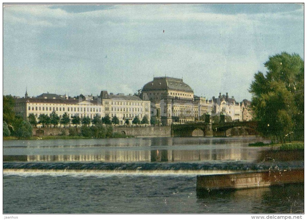 Praha - Prague - Smetana Quay and National Theatre - Czechoslovakia - Czech - unused - JH Postcards