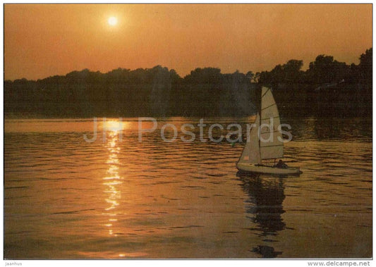 Abendstimmung am Wannsee - Berlin - segelboot - sailing boat - C 2786 - Germany - 1976 gelaufen - JH Postcards