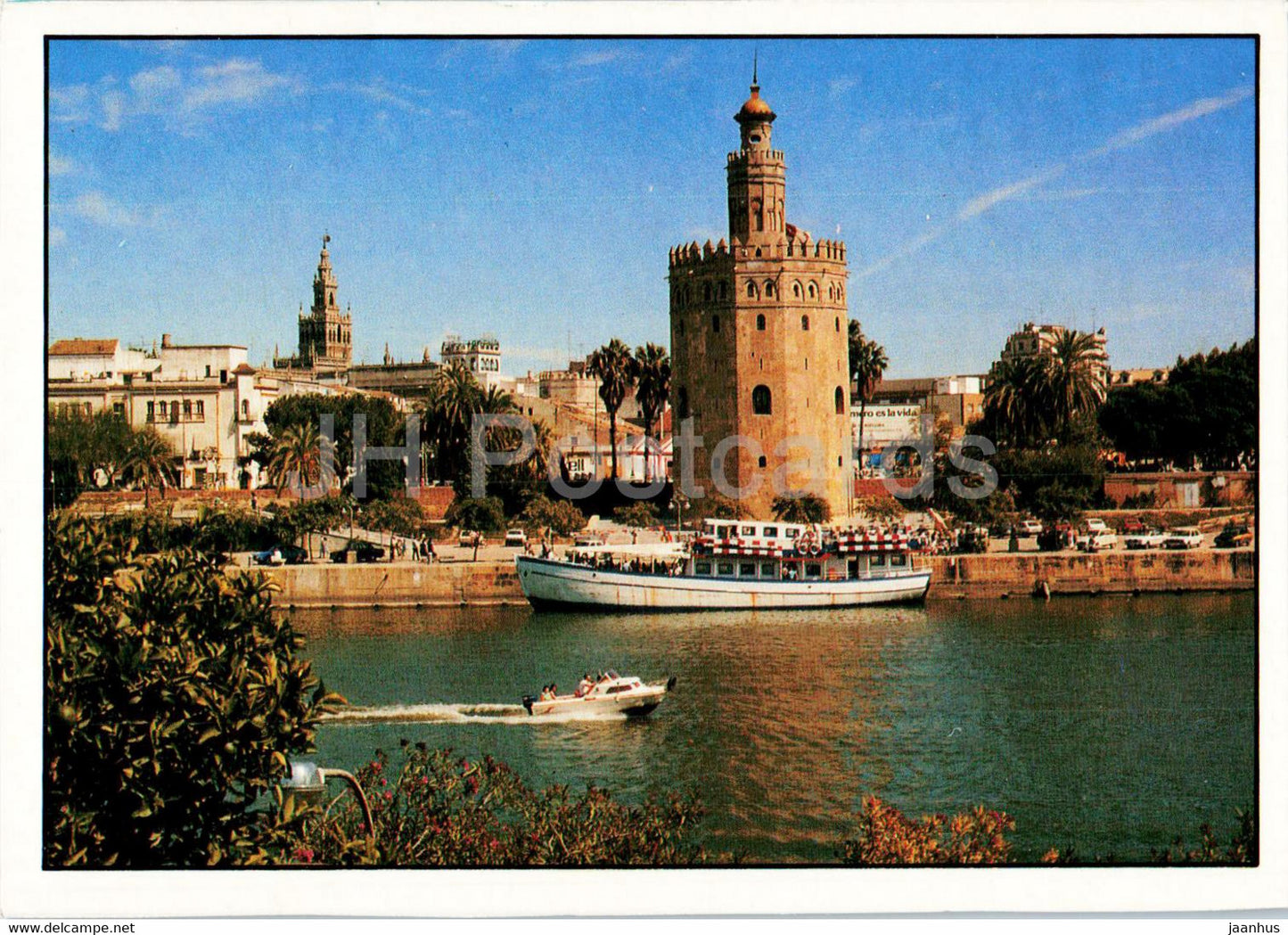 Sevilla - La Torre del Oro y el Guadalquivir - ship - 3 - Spain - unused - JH Postcards