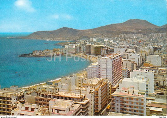 Las Palmas de Gran Canaria - Vista General del Pto de la Luz y Playa de las Canteras - beach - Spain - unused - JH Postcards