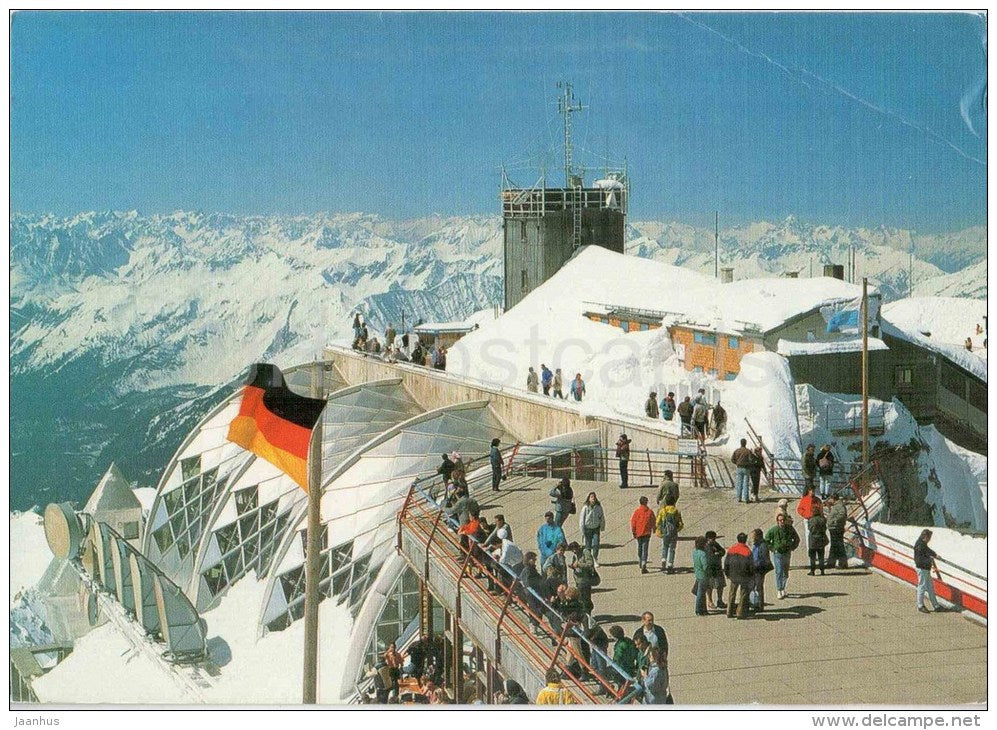 Zugspitze 2964 m - 'münchnerhaus mit Wetterwarte und Aussichtsterrasse der Bayer - Mer 618 - 1994 gelaufen - JH Postcards