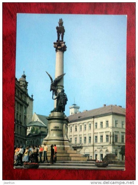 Lvov, Lviv - Monument to Adam Mickewicz - 1981 - Ukraine - USSR - unused - JH Postcards