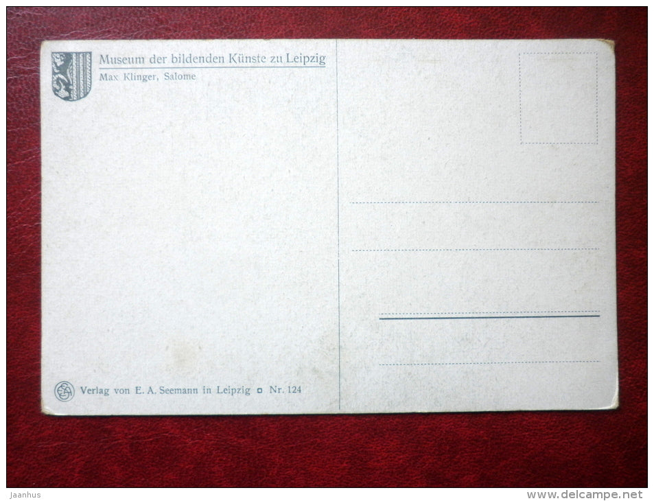 sculpture by Max Klinger - Salome - german art - Seemann Verlag in Leipzig - Germany - unused - JH Postcards