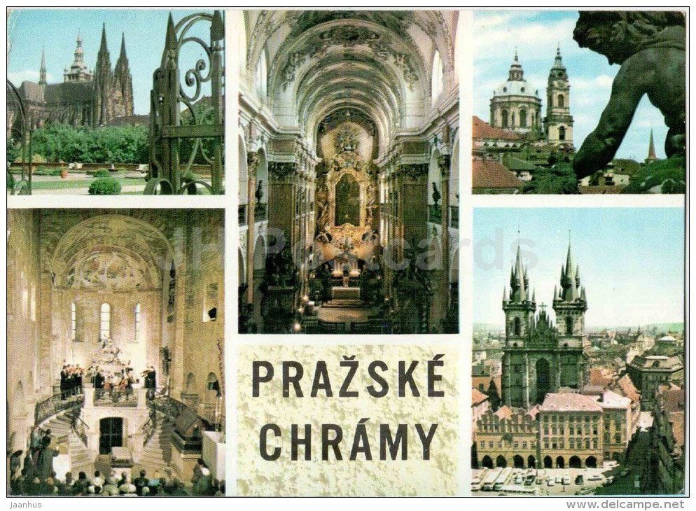 The churches of Prague - St. Vita - St. Jacob´s church - St. Jiri church - Praha - Prague - Czechoslovakia - used - JH Postcards