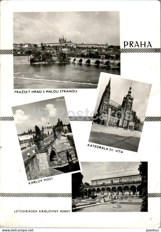 Praha - Prague - Prazsky Hrad - Katedrala Sv Vita - Karluv Most multiview 1967 - Czech Republic - Czechoslovakia - used - JH Postcards