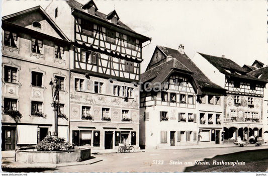 Stein am Rhein - Rathausplatz - 5133 - old postcard - 1951 - Switzerland - used - JH Postcards