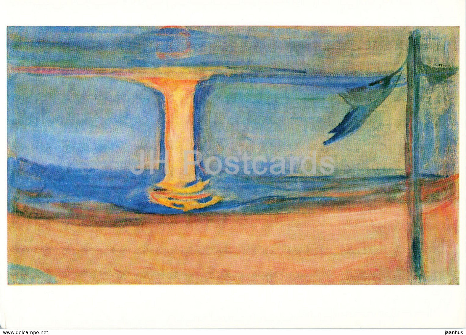 painting by Edvard Munch - Aasgaardstrand - Norwegian art - Germany - unused - JH Postcards