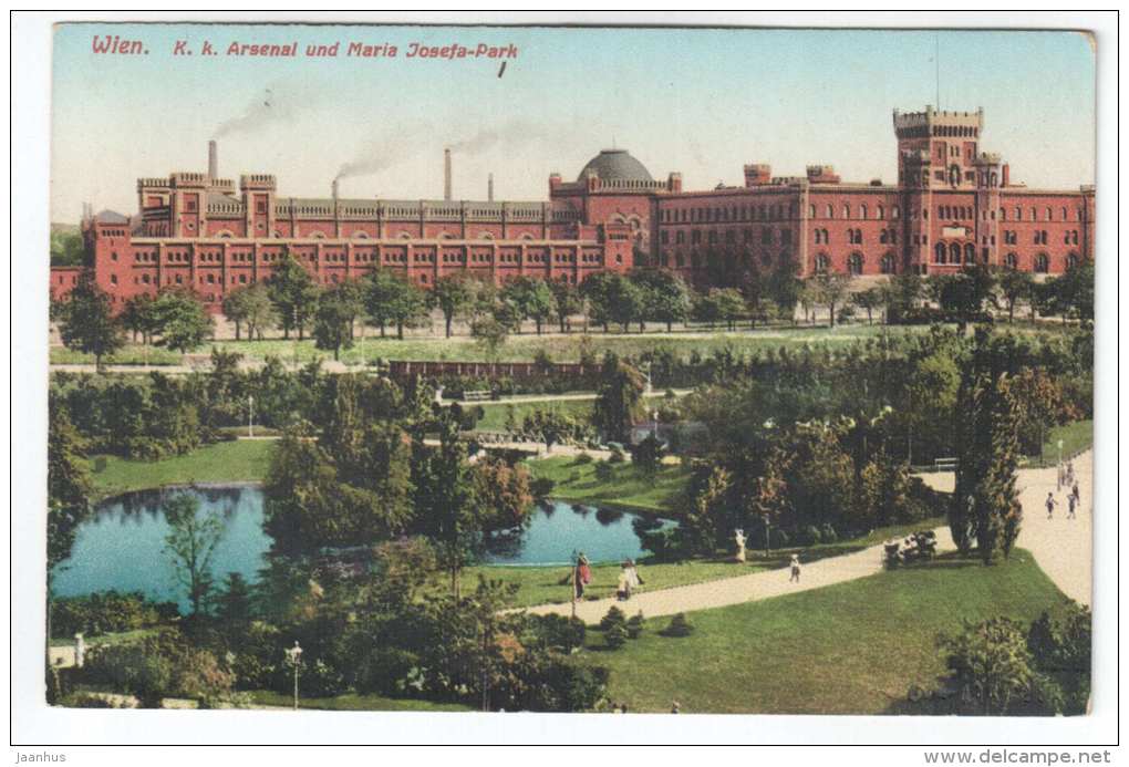 K. K. Arsenal und Maria - Josefa Park - Wien - Vienna - Austria - Österreich - old postcard - unused - JH Postcards