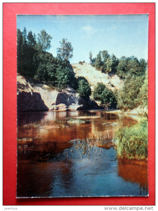 The Rock of Gluda near Gauja river - Latvian Views - 1963 - Latvia USSR - unused - JH Postcards