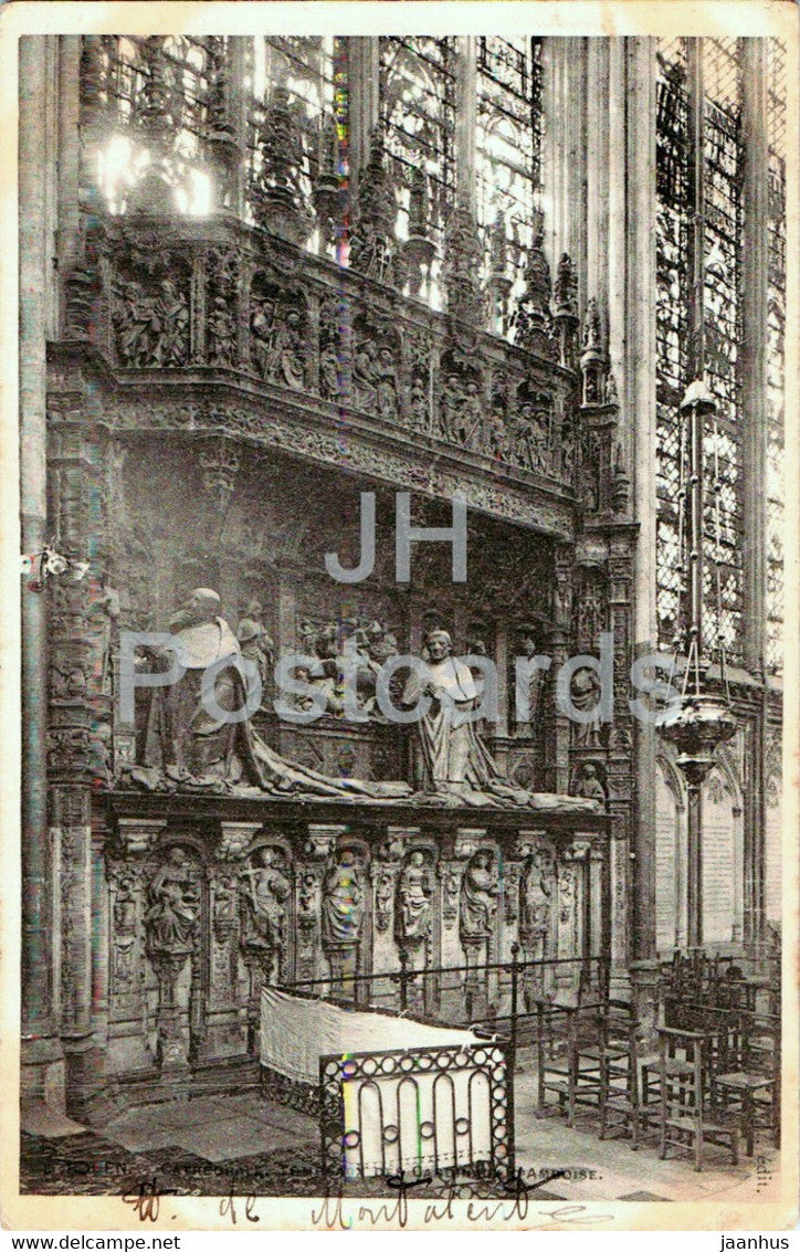 Rouen - Tombeaux des Gardinaux d'Amboise - cathedral- old postcard - France - used - JH Postcards