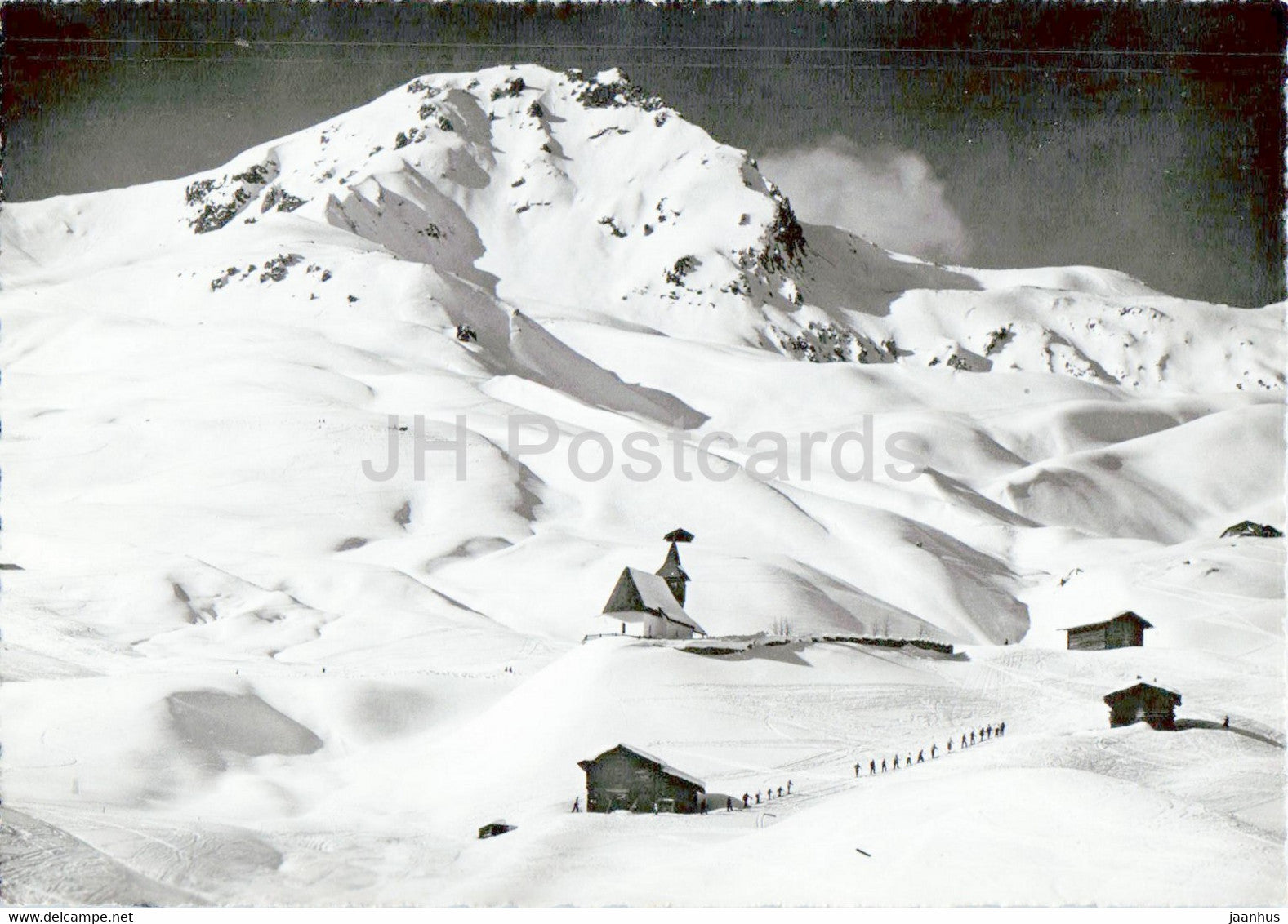 Arosa Bergkirchli mit Weisshorn - 382 - old postcard - 1951 - Switzerland - used - JH Postcards