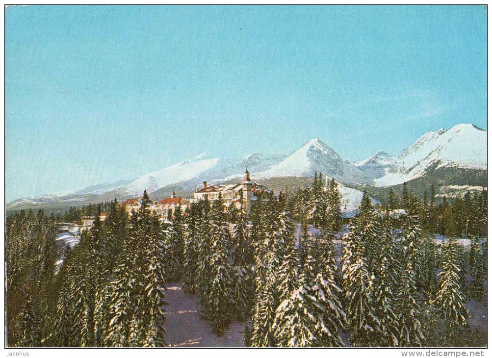 Strbske Pleso - spa house Krivan - Hviezdoslav - Vysoke Tatry - High Tatras - Czechoslovakia - Slovakia - used 1982 - JH Postcards