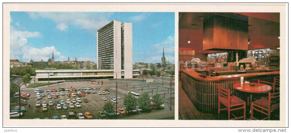 hotel Viru - bar - bus Ikarus - Tallinn - 1980 - Estonia USSR - unused - JH Postcards