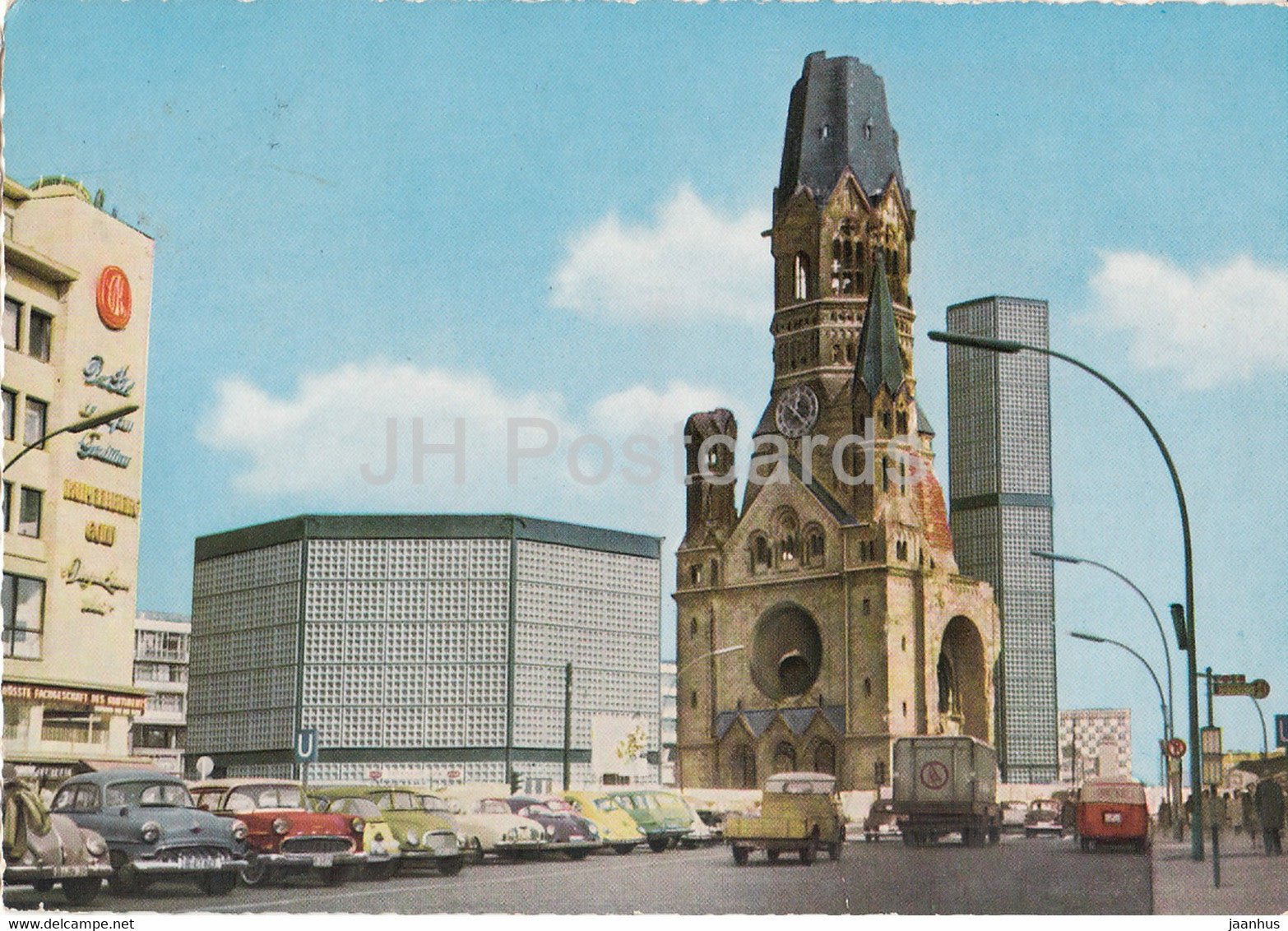 Berlin - Kaiser Wilhelm Gedachtniskirche - car - church - 257 - 1962 - Germany - used - JH Postcards