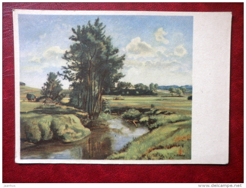 painting by H. Tillberg - signed - river - german art - nr. 404 Berlin , Charlottenburg 9 - unused - JH Postcards