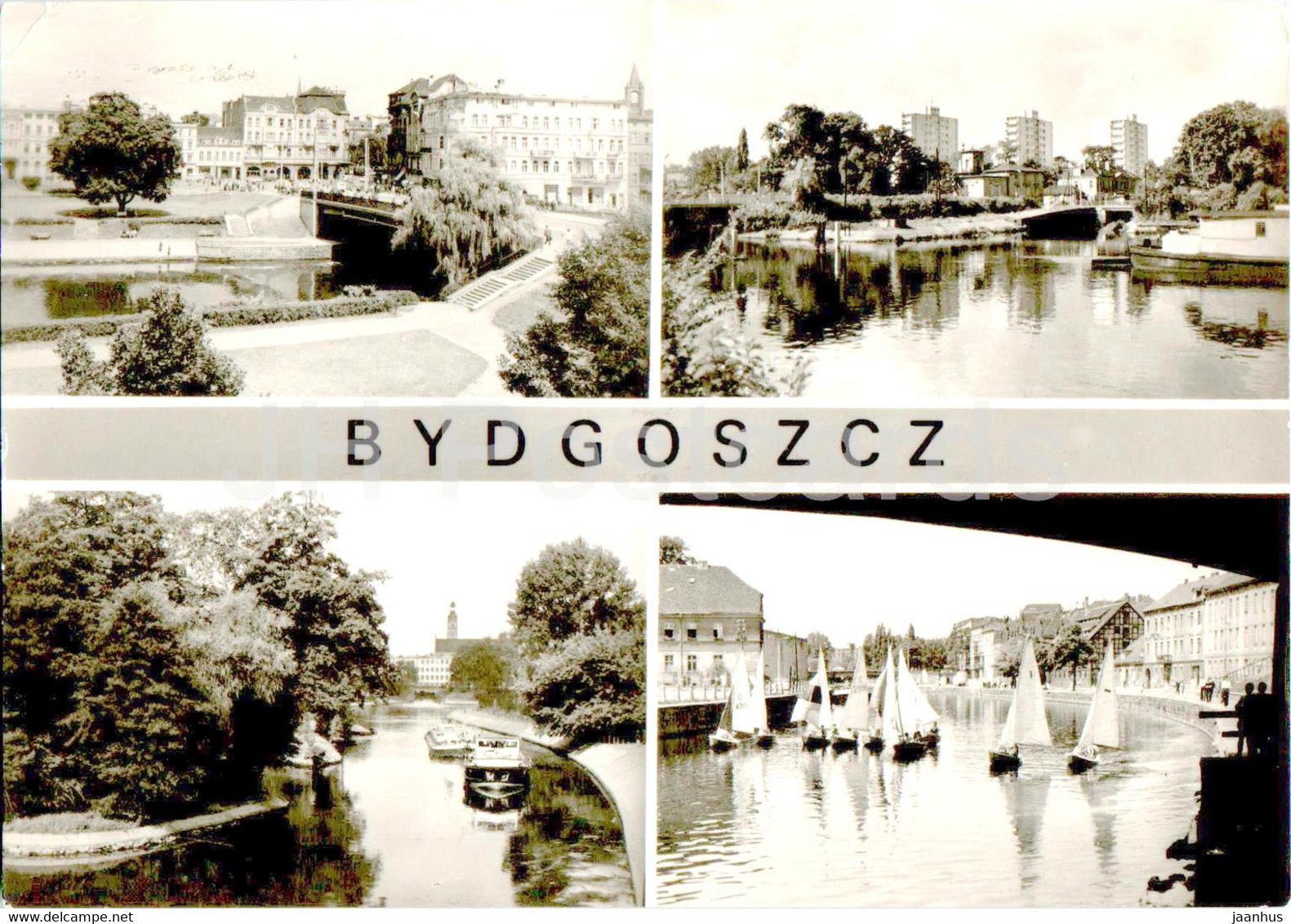 Bydgoszcz - Plac Zjednoczenia - Wysepka - Union Square - Islet - multiview - Poland - used - JH Postcards