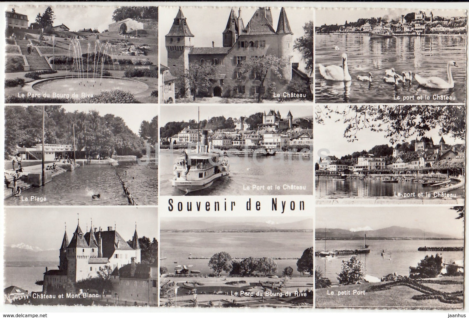 Souvenir de Nyon - ship - 3275 - multiview - Switzerland - 1958 - used - JH Postcards