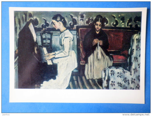 painting by Paul Cezanne - large format card - Girl at the Piano , 1867-69 - french art - unused - JH Postcards