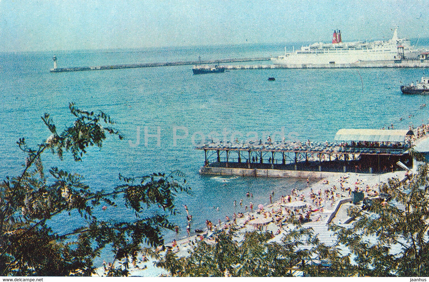 Sochi - Beach - ship - 1972 - Russia USSR - unused - JH Postcards