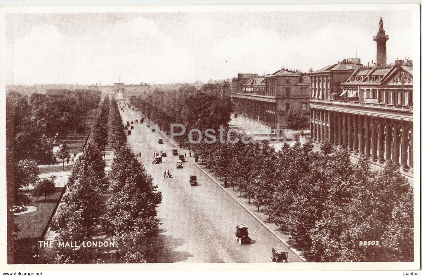 London - The Mall - Valentine - 98503 - old postcard - England - United Kingdom - unused - JH Postcards