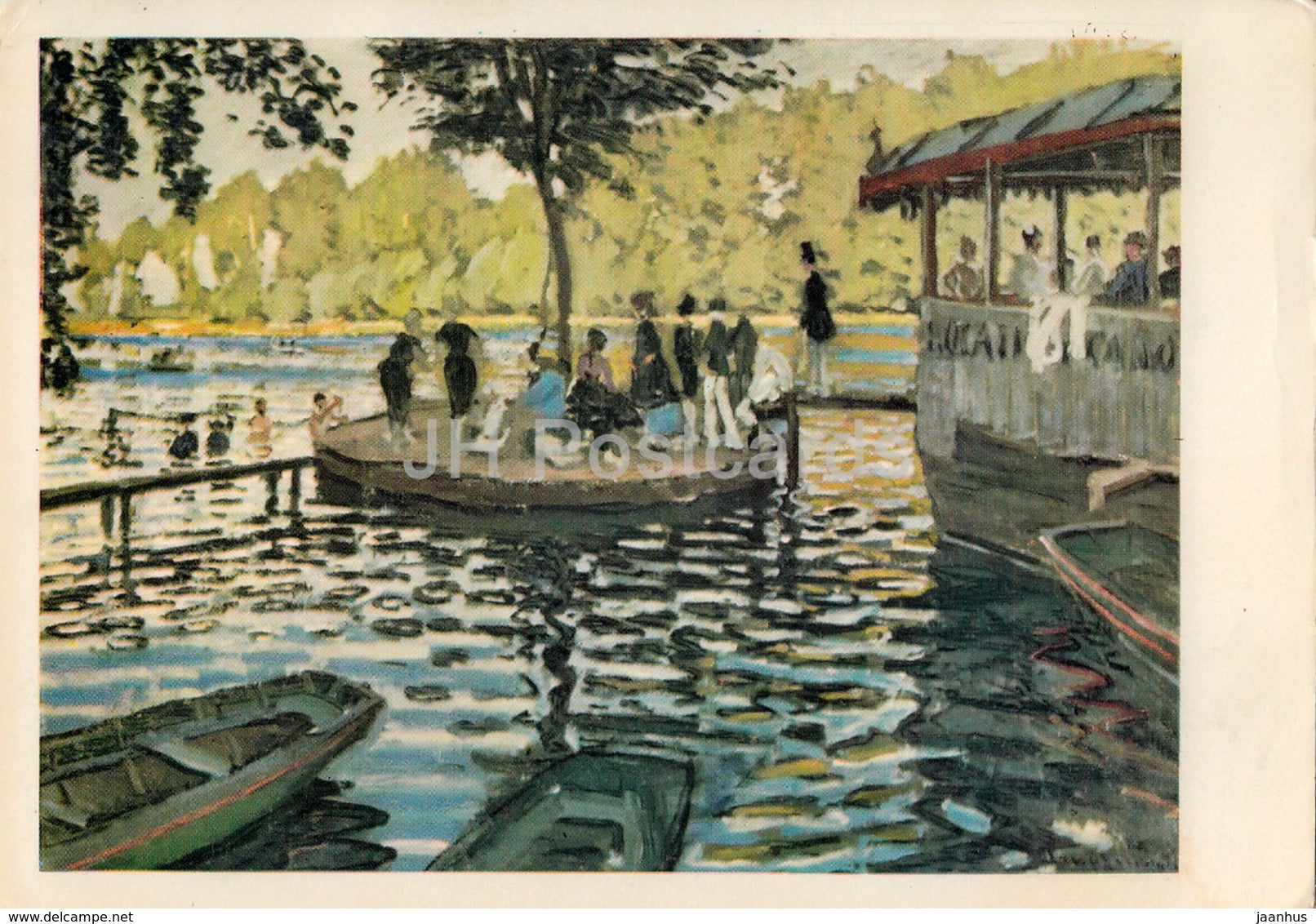 painting by Claude Monet - Le Grenouillere , 1869 - French art - France - unused - JH Postcards