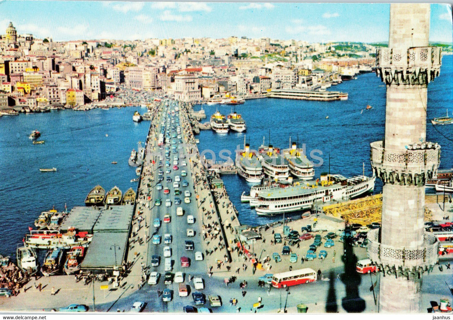 Istanbul - Galata Bridge - ship - bus - car - 112 - Keskin - Turkey - unused - JH Postcards