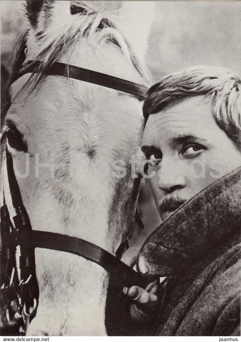 Russian Singer Vladimir Vysotsky - movie - Two Comrades Were Serving - horse - Brusentsov - 1988 - Russia USSR - unused - JH Postcards