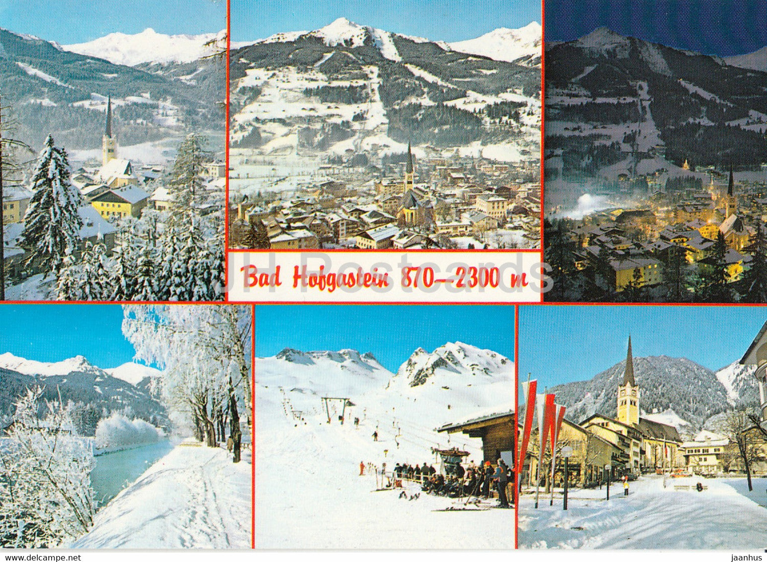 Bad Hofgastein - Hundskopf - Haitzingkogel - Pfarrkirche - 870 - 2300 m - multiview - 1987 - Austria - used - JH Postcards