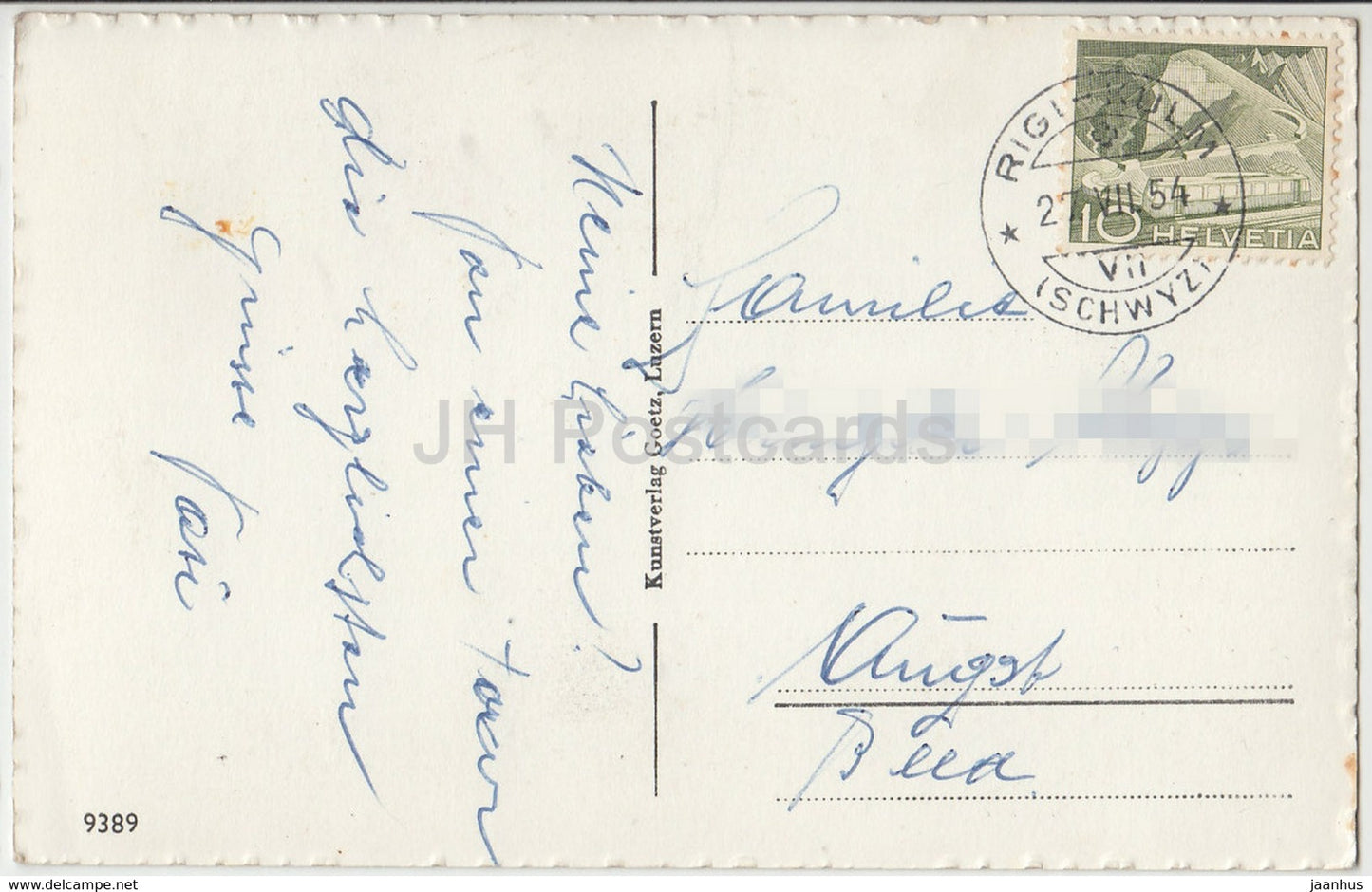 Rigi-Kanzeli - Blick auf Vierwaldstattersee & Alpen - 9389 - Switzerland - 1954 - used