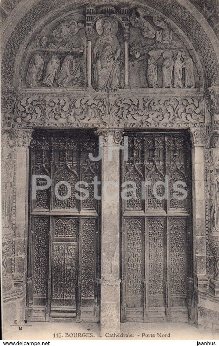 Bourges - Cathedrale - Porte Nord - cathedral - 115 - 1915 - old postcard - France - used - JH Postcards