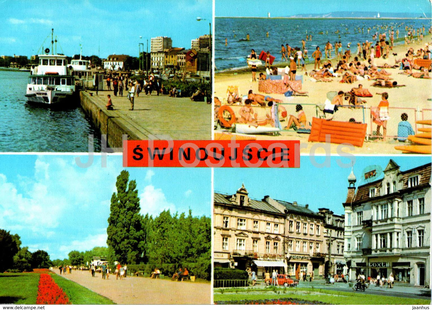 Swinoujscie - Wybrzeze Wladyslawa IV - Plaza - Promenada nadmorska - Plac Wolnosci - port - multiview - Poland - used - JH Postcards