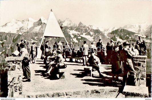 Brienzer - Rothorn  Wetterhorner - Schreckhorn - Finsteraarhorn - hotel Rothorn Kulm - old postcard - Switzerland - used - JH Postcards