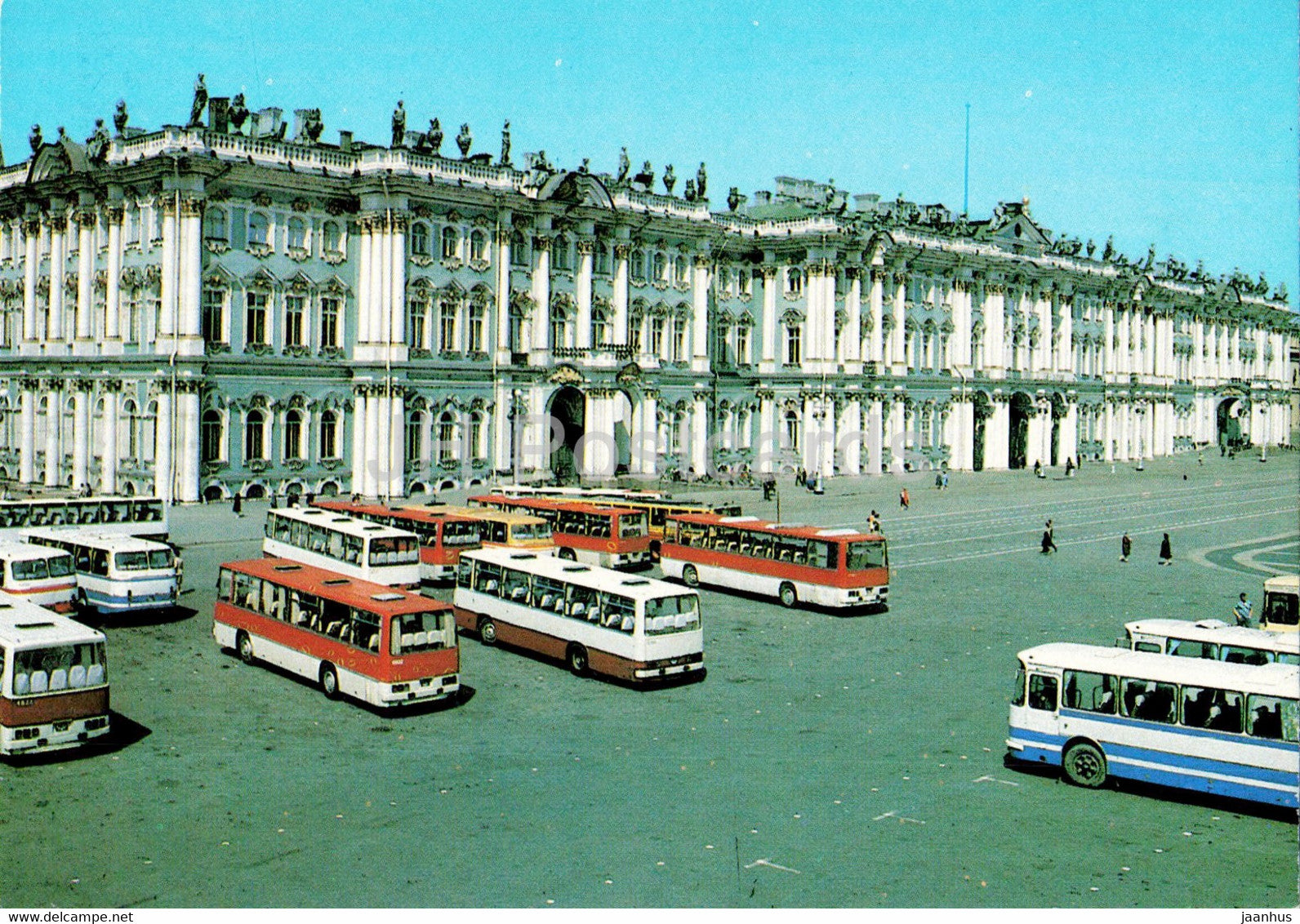 Leningrad - St Petersburg - Winter Palace - State Hermitage - bus Ikarus postal stationery - 1987 - Russia USSR - unused - JH Postcards