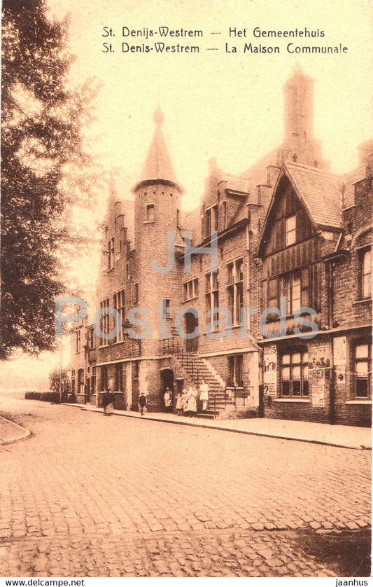 St Denijs Westrem- Het Gemeentehuis - La Maison Cimmunale - old postcard - 1934 - Netherlands - used - JH Postcards