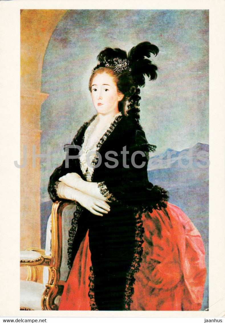 painting by Francisco Goya - Maria Teresa de Vallabriga - woman - Spanish art - 1990 - Russia USSR - unused - JH Postcards