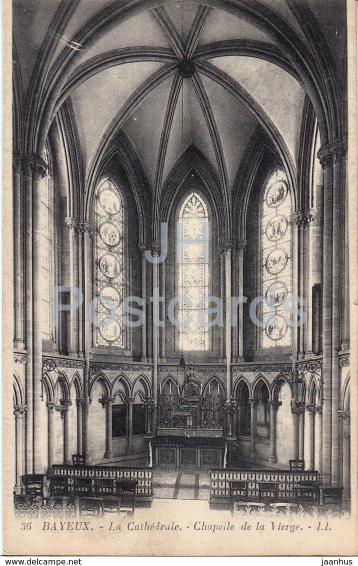 Bayeux - La Cathedrale - Chapelle de la Vierge - cathedral - 36 - old postcard - France - unused