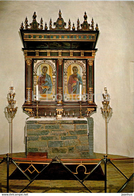 Bornholm - Osterlars Rundkirke - Alteret - Altar - round church - Denmark - unused - JH Postcards