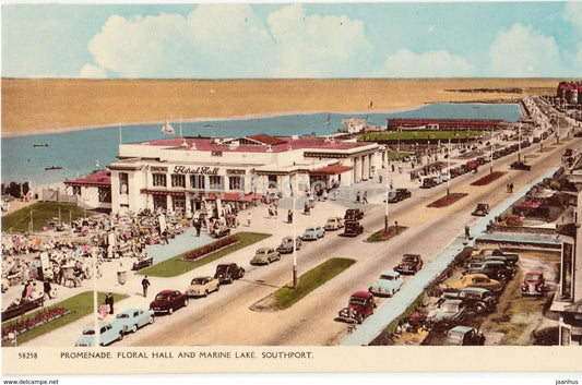 Southport - Promenade - Floral Hall and marine Lake - car - 58258 - United Kingdom - Wales - used - JH Postcards