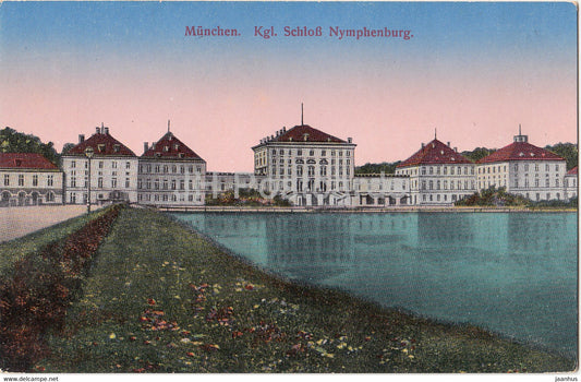 Munchen - Kgl Schloss Nymphenburg - castle - Munich - 68 - old postcard - Germany - unused - JH Postcards