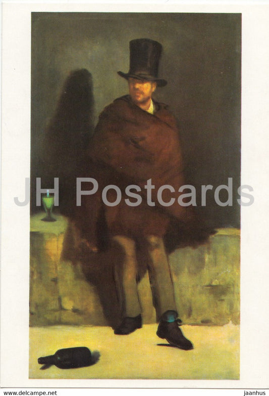 painting by Edouard Manet - Der Absinthtrinker - French art - Germany DDR - unused - JH Postcards