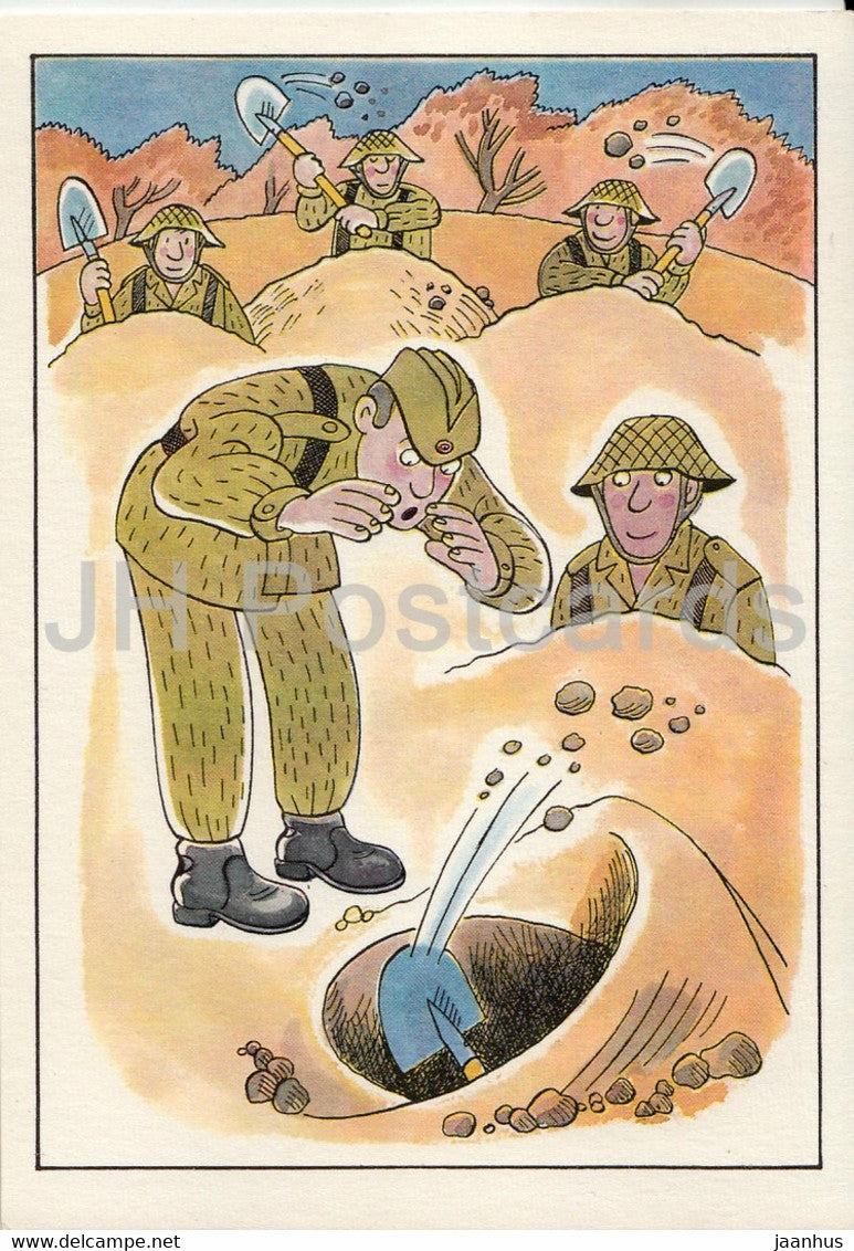 soldiers - humour - DDR Germany - unused - JH Postcards