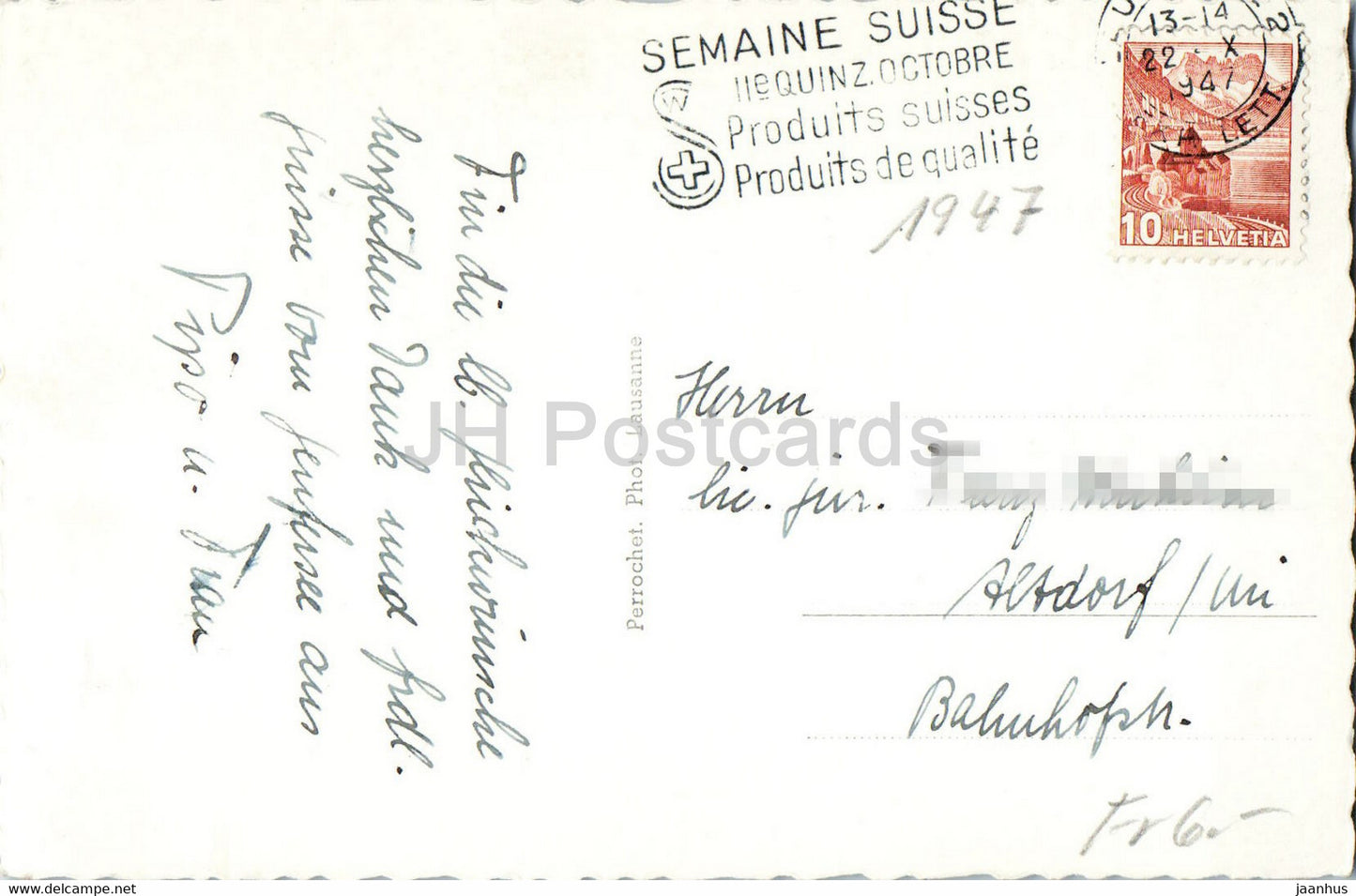 Lausanne - Palais de Justice - 13064 - 1947 - alte Postkarte - Schweiz - gebraucht