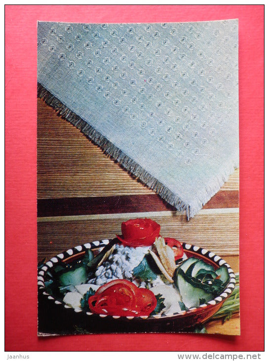 salad Latvia - recipes - Latvian dishes - 1971 - Russia USSR - unused - JH Postcards